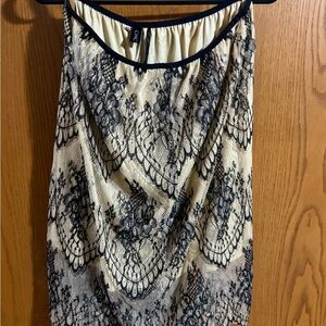 Chicwish Black and Cream Lace Pencil Skirt